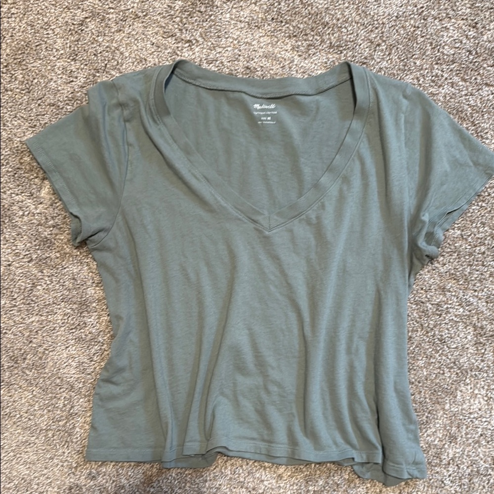 Madewell Women's V-Neck Top - Green